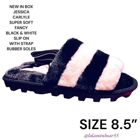 NEW IN BOX JESSICA CARLYLE SUPER SOFT FANCY BLK/WHITE SLIP ON SLING BACK SHOES - Picture 8 of 16